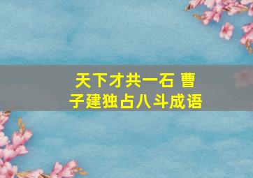 天下才共一石 曹子建独占八斗成语